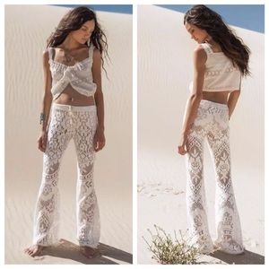 spell designs fleet wood lace bell bottoms VEUC